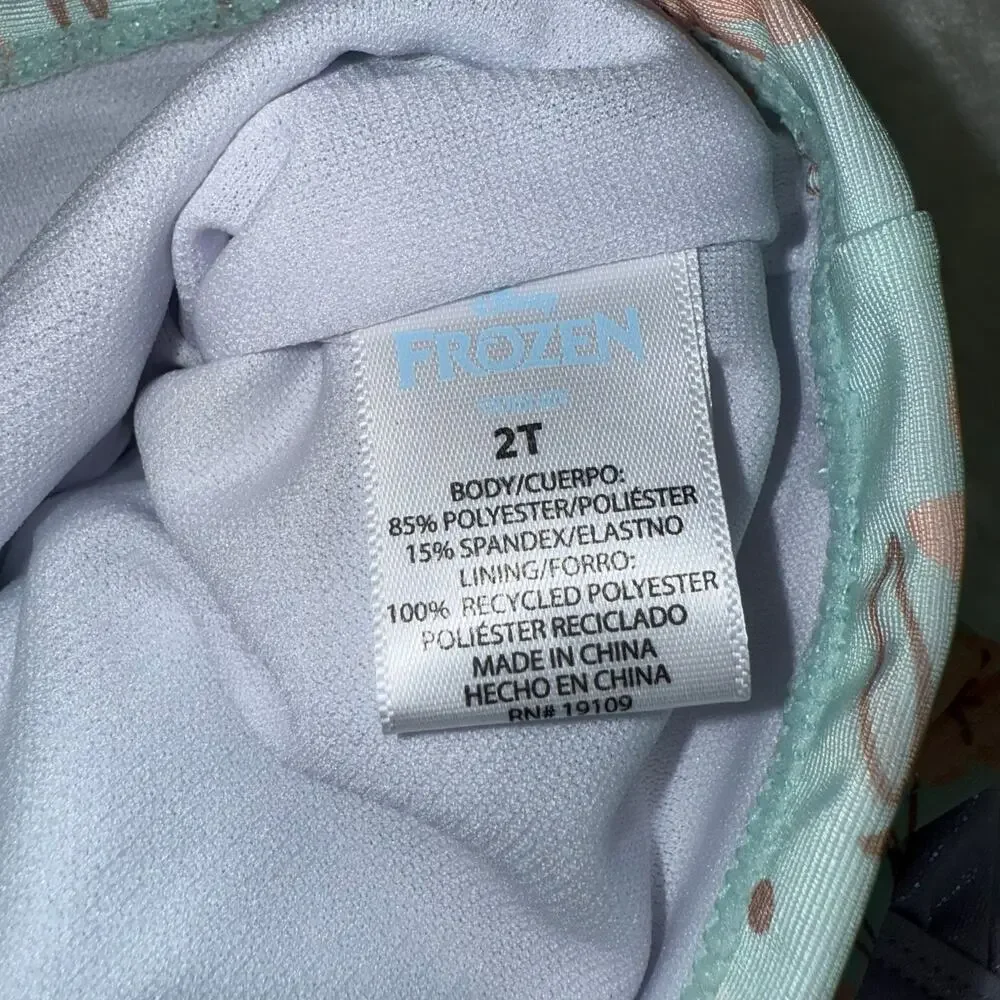 NWOT Disney Frozen Elsa Toddler 2-Piece Ruffled Swimwear 2T